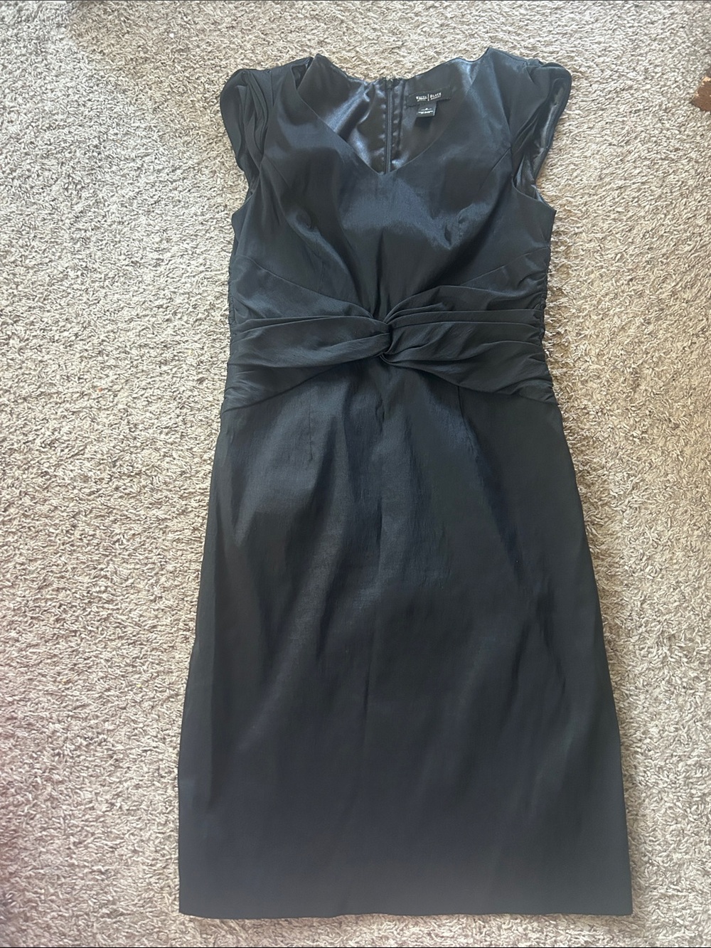White House Black Market Black Twist-Waist Midi Dress